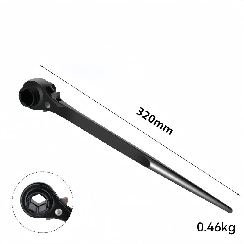 Funitric Ratchet Podger Spanner Erecting Scaffold Tool Wrench Spanner 19mm x 21mm - Image 4